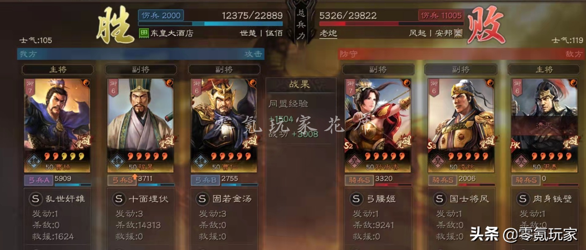 三国志战略版:曹仁很强,与程昱组成黑科技,1穿3、1穿5很简单