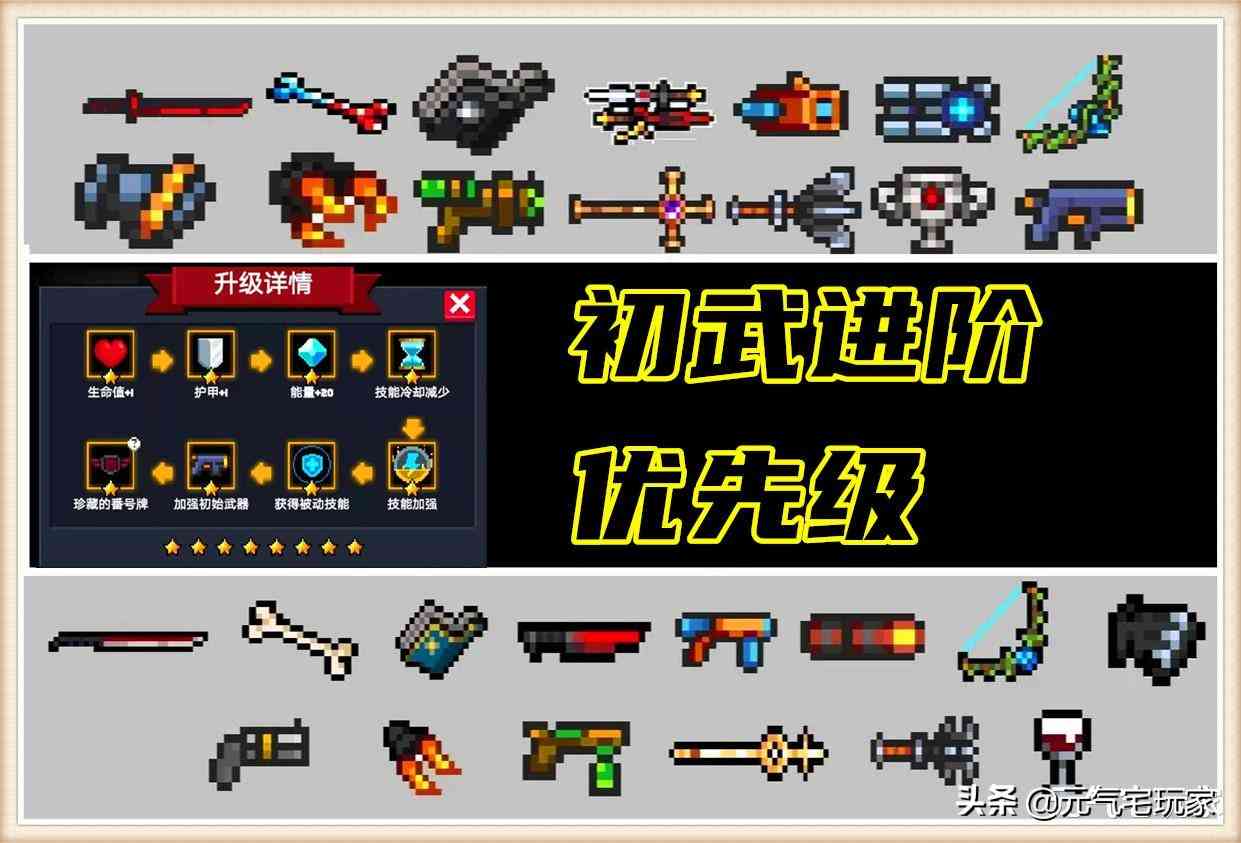 元气骑士:角色升星须知,8000蓝币进阶初武,注意职业优先级