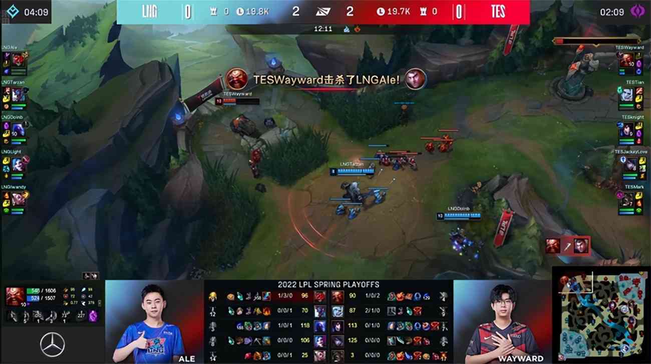 LOL-LPL：knight阿狸叠满25层“杀人书”，TES 3-0击败LNG晋级四强