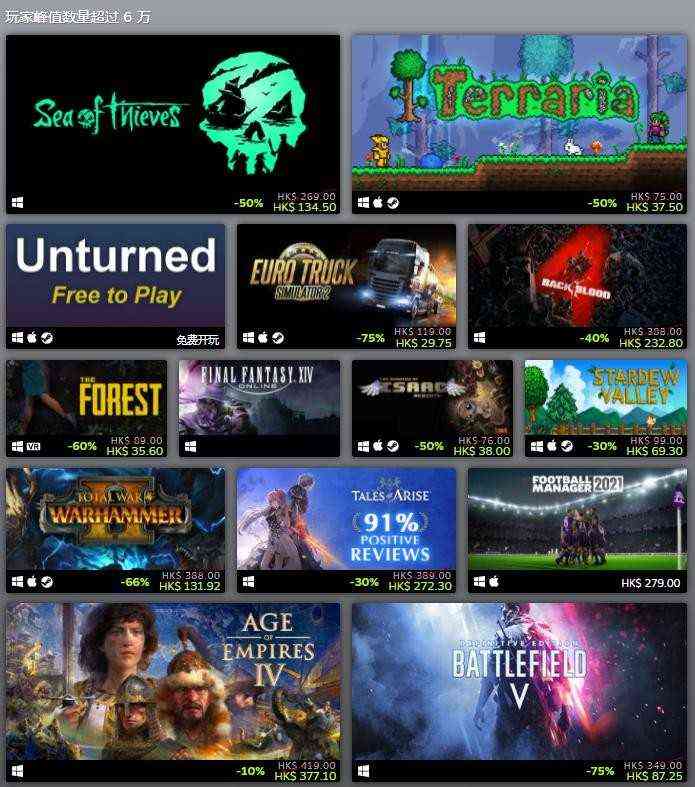 Steam2021年度最佳榜单公布《光环:无限》多次上榜