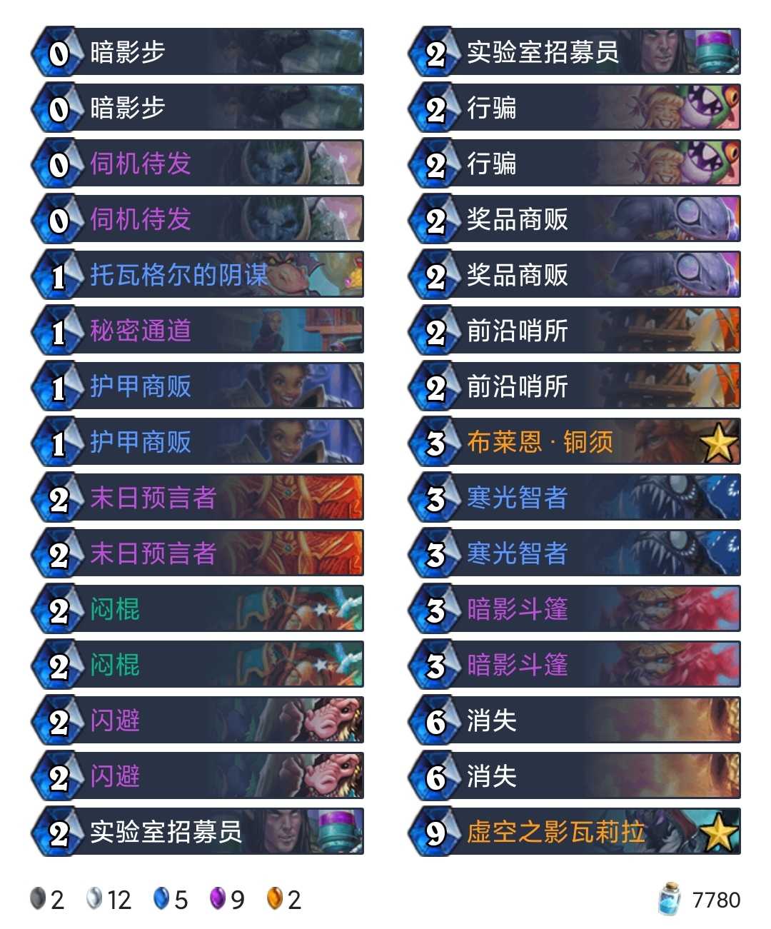 卡组：外服十职业最受欢迎的标准 狂野卡组合集