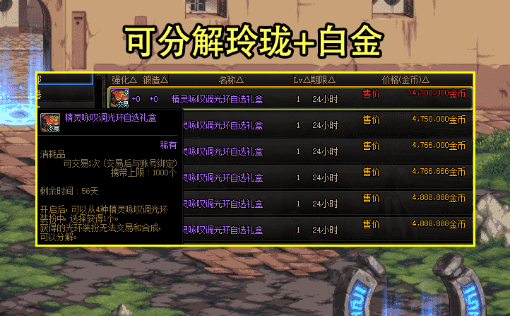 DNF:五一礼包道具价格一览!时装礼盒1800W,至尊装扮仅需2.2E