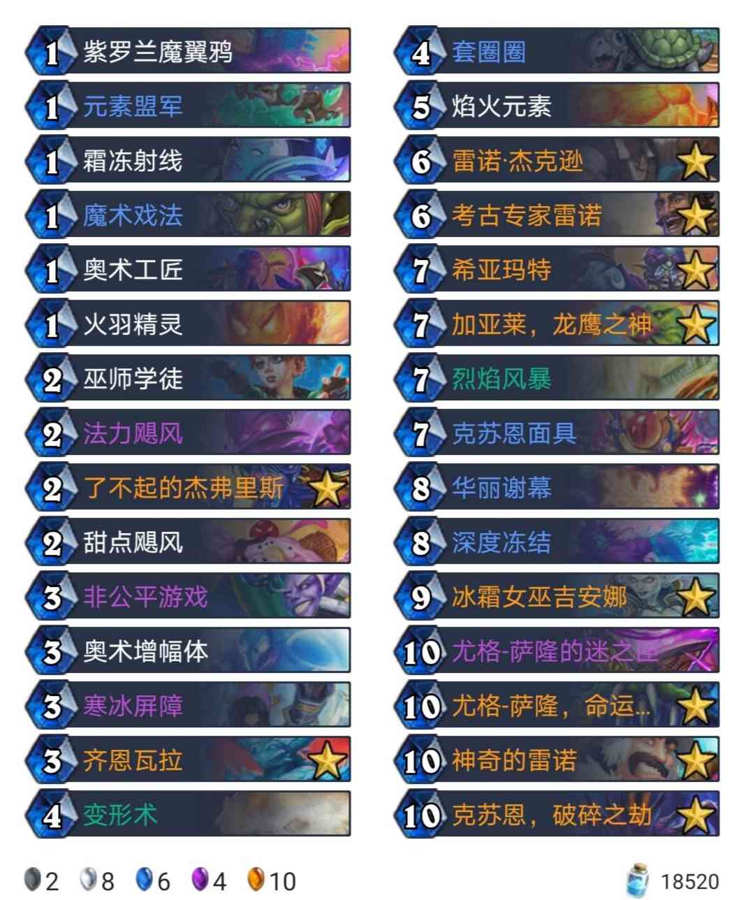 炉石传说暗月马戏团:法师单卡点评及卡组预构筑