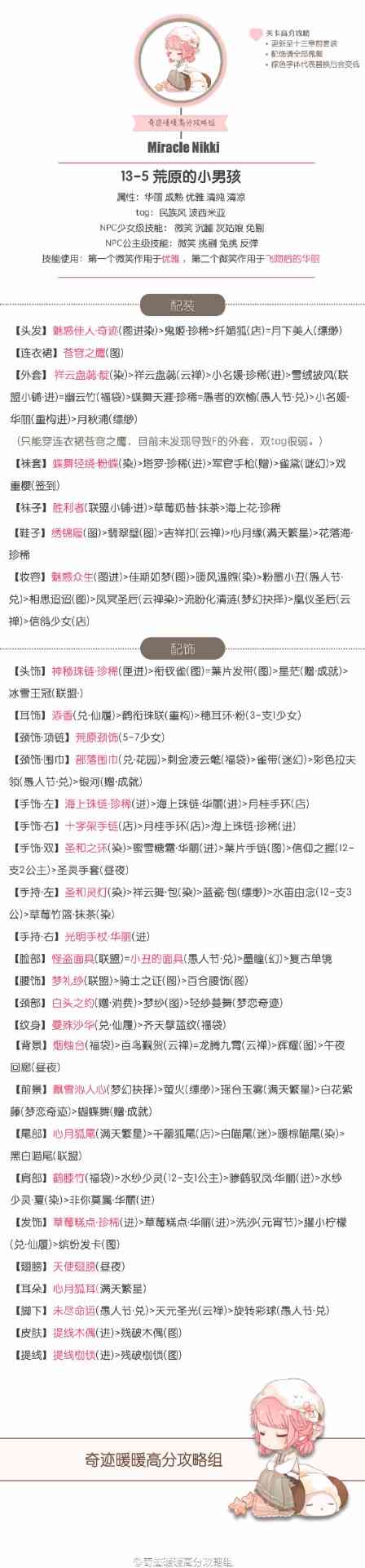 奇迹暖暖第十三章公主少女高分搭配攻略初测版(上)