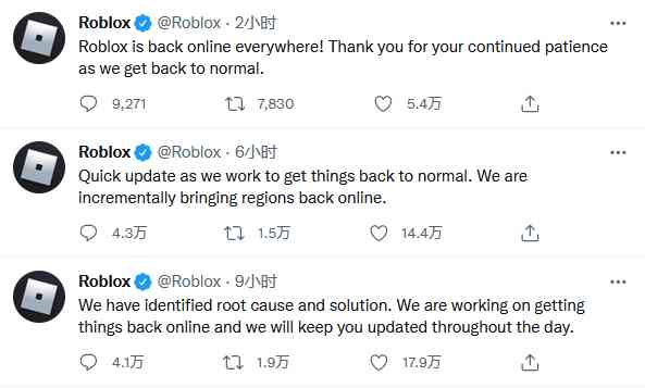 多人在线游戏创建平台Roblox经历长时间宕机 现已完全恢复