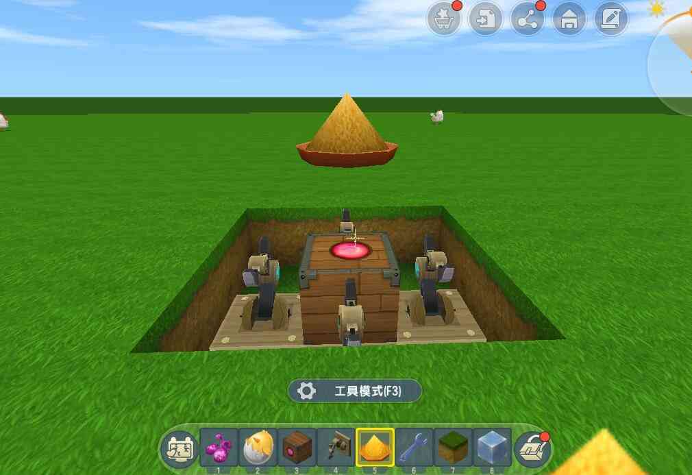 迷你世界:秒变捕鸡小能手!制作红外线捕鸡陷阱,再也不饿肚子了