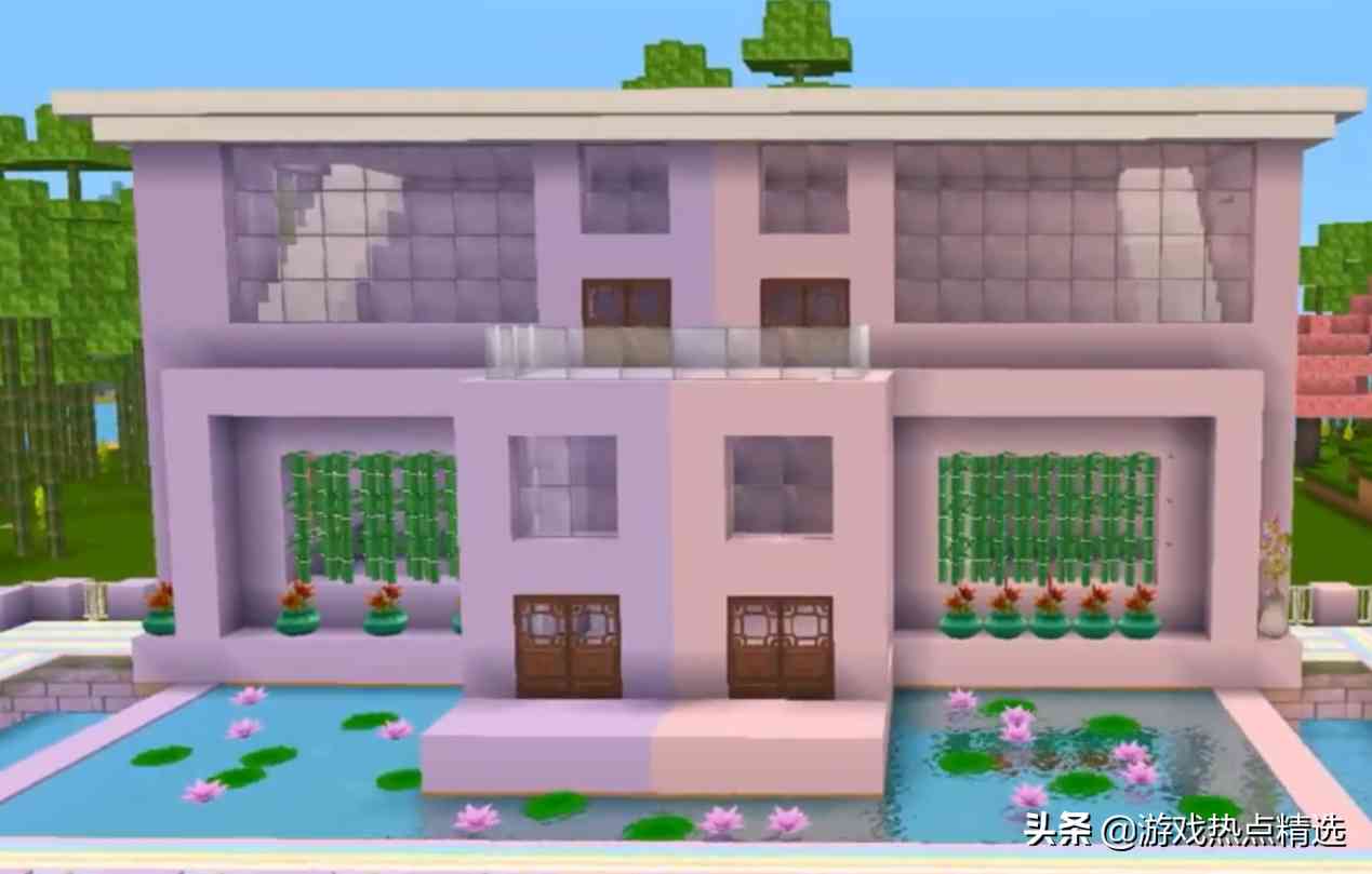 迷你世界:如何搭建颜色对称梦幻别墅?掌握这栋别墅搭建方法即可