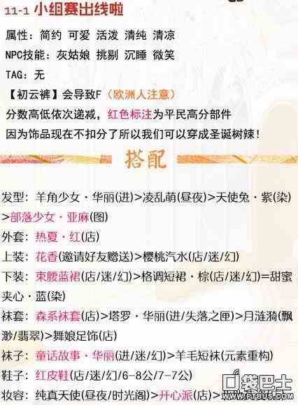 奇迹暖暖11-1小组赛出线啦平民怎么玩_平民少女级攻略