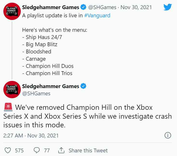 由于崩溃问题，《使命召唤 18》在 Xbox 上移除新模式“冠军山”