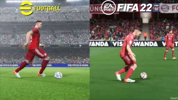 PS5平台《实况2022》vs《FIFA 22》：实机游玩视效