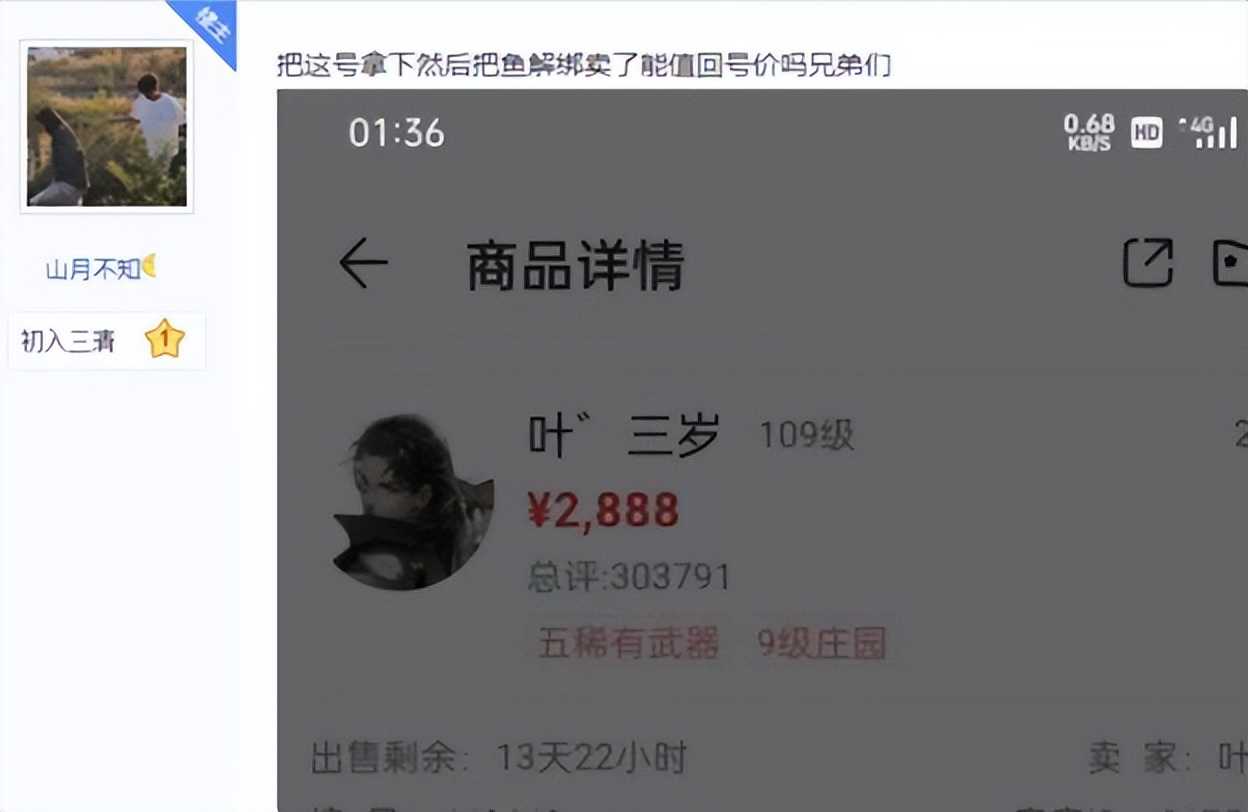 逆水寒玩家买完号后人傻了:号价2888,身上宝宝就值2万多