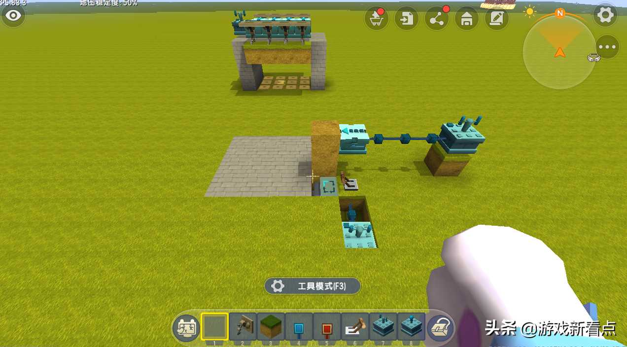 迷你世界:教你打造陆地最强的陷阱,四门火炮瞄准,生物无路可逃