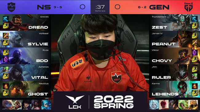 LOL-LCK:Zest蛮王刀刀暴击单杀男枪,GEN兵不血刃2-0轻取NS