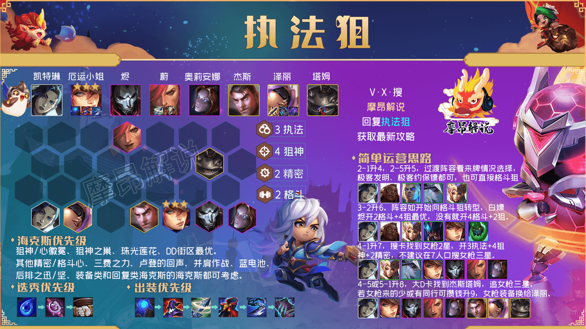 云顶之弈:T0「执法狙」,活用辅助装备,重振狙神荣光
