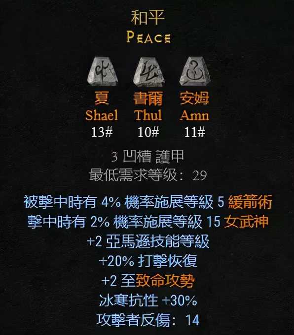 盔甲位置可以制作的符文之语,暗黑2重制版
