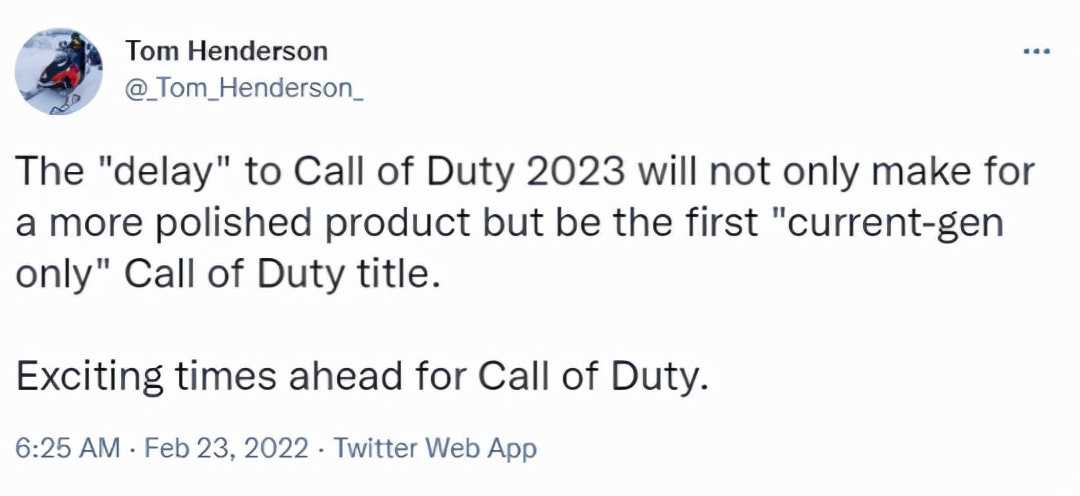 爆料：《使命召唤》2023新作推迟发售，或与微软收购有关