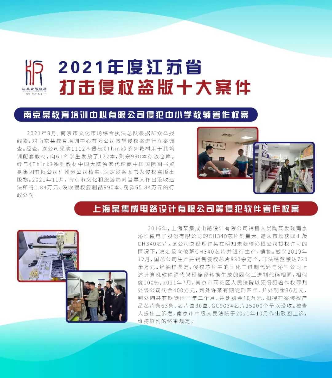 江苏2021年打击侵权盗版十大案件出炉!《魔域》私服打击案上榜