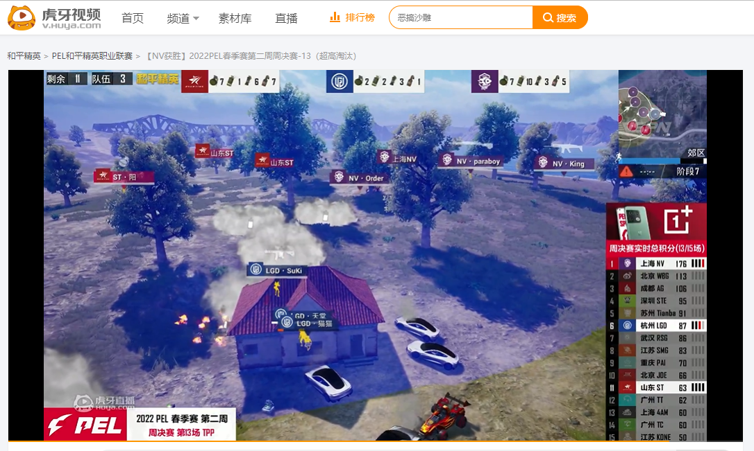 和平精英PEL打得如火如荼,NV连续三天保持第一,WBG有望拿下周冠