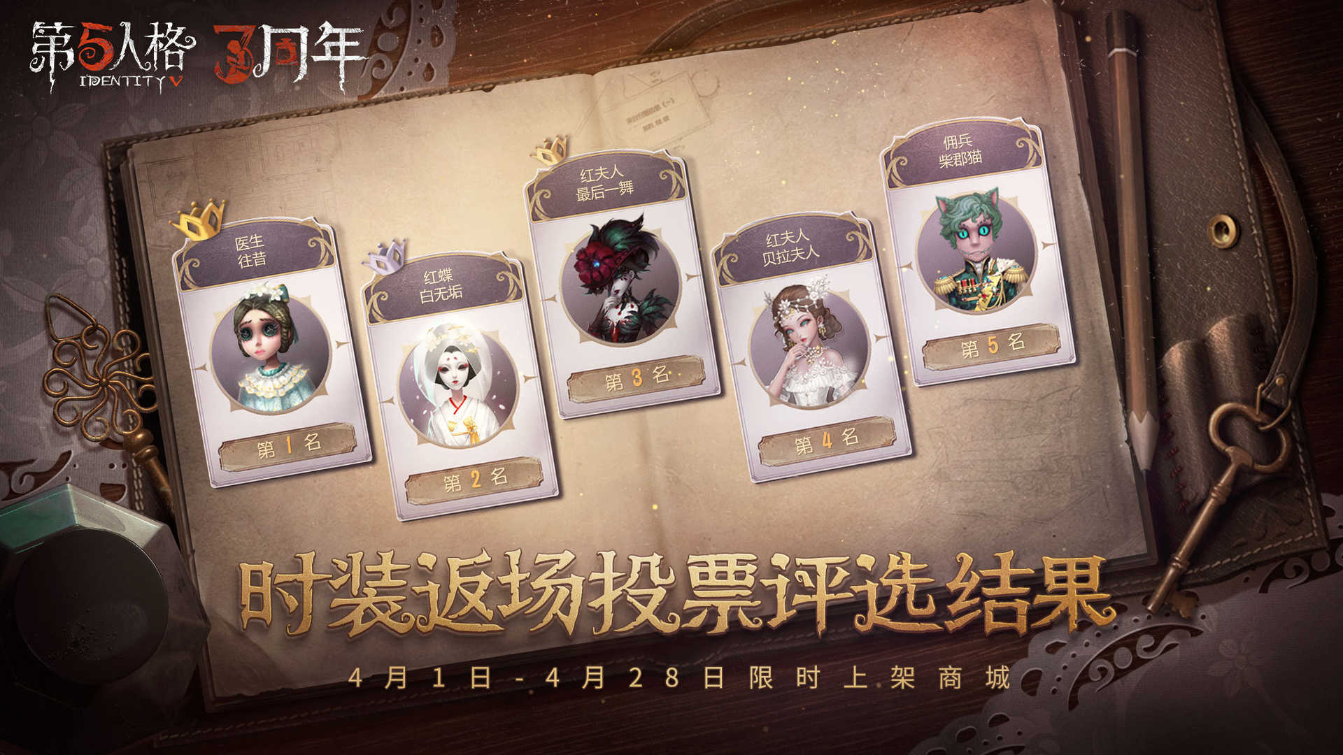 第五人格:2022角色时装及排期梳理!目前已知的都在这里