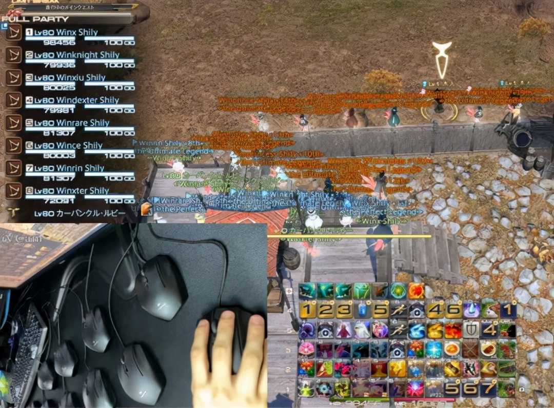 14台主机,12个显示器!FF14玩家一个人同时操作24个角色