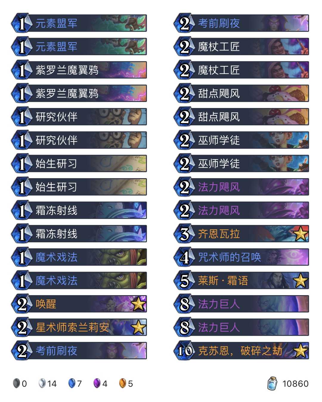 炉石卡组推荐:国服第一otk瞎/光铸骑/元素奇迹法/ETC战