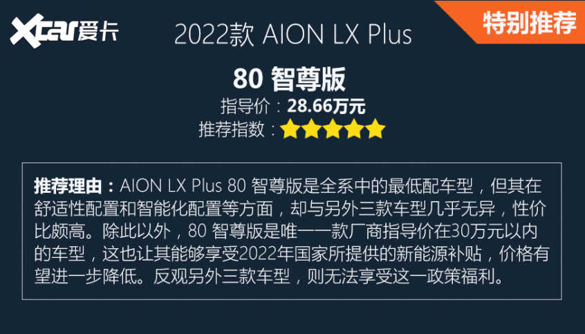 AION LX Plus购车手册 推荐80 智尊版