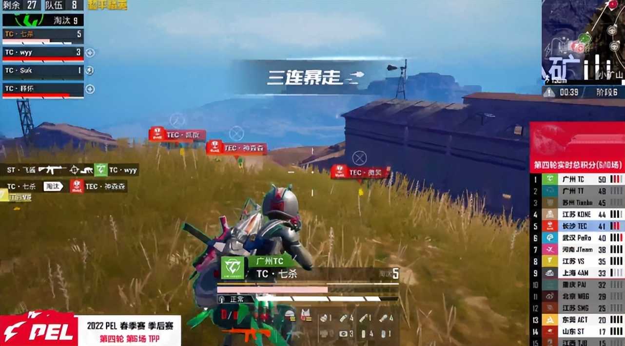 和平精英PEL:TC七杀天秀一穿三,以榜首之姿晋级总决赛