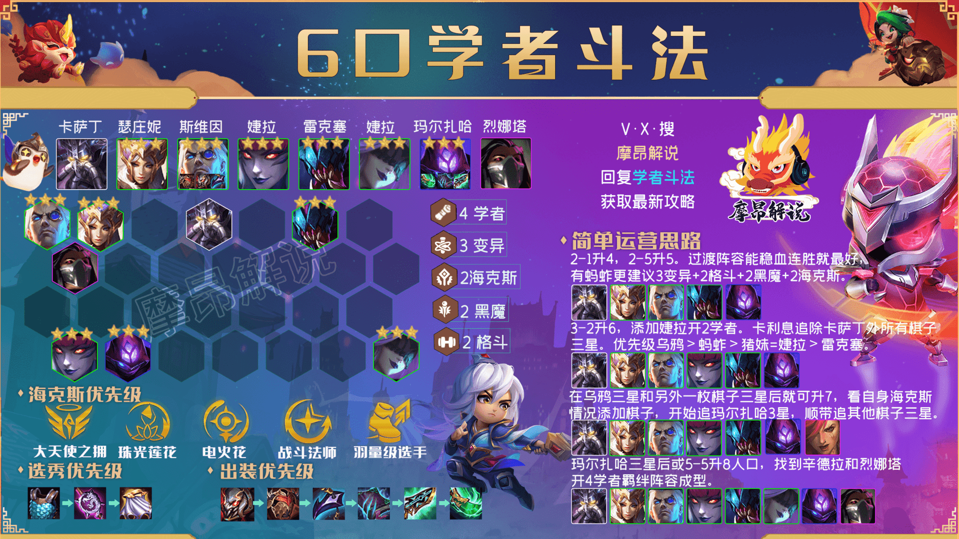 铲铲之战:T0「6D学者斗法」,D新的卡流思路,学会直接去王者